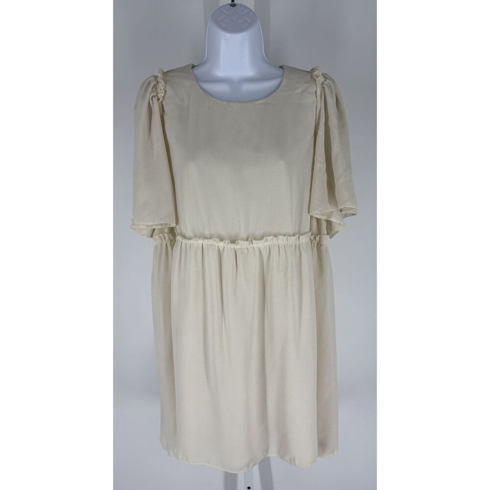 Show Me Your Mumu Brooks Bohemian Flowy Babydoll Mini Dress in cream